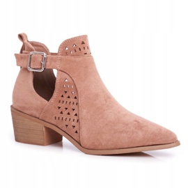 FB1 Women's boots with a cut-out spring Pink Rita 2