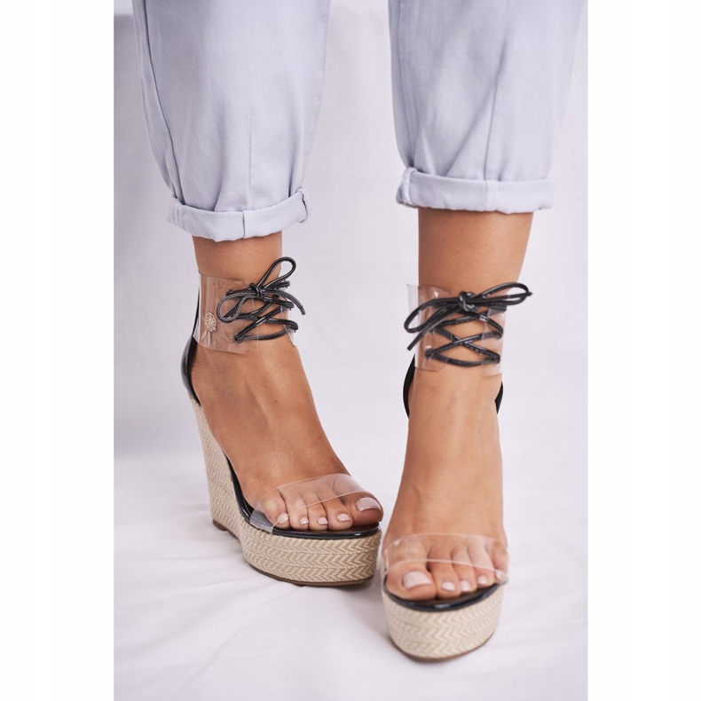 FB1 Women's Sandals On Wedge Black Beautiful Way 2