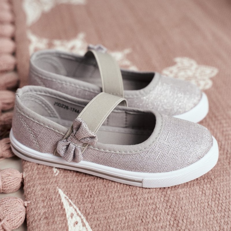 EVE Children's Sneakers Ballerinas Silver Bianka grey 1