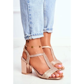 HAN Women's Sandals On A Heel Glitter Champagne Perfecto pink yellow 1 HAN Women's Sandals On A Heel Glitter Champagne Perfecto pink yellow 1