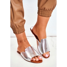 HAN Women's Slippers Flat Silver Mimios grey 1