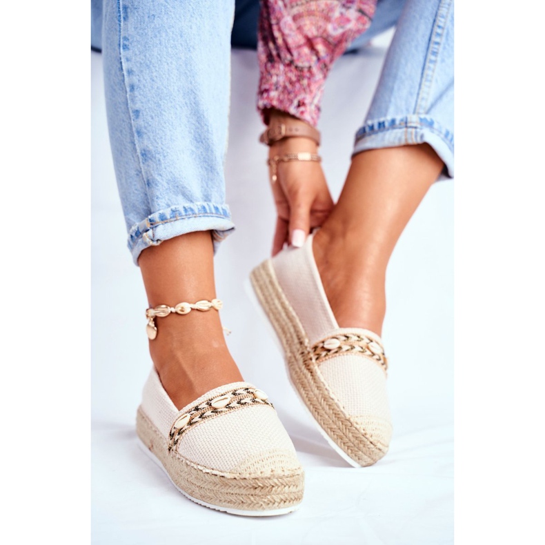 HAN Women's Espadrilles On A Beige Linen Platform Mindi 1