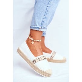 HAN Women's Espadrilles On White Mindi Linen Platform 2