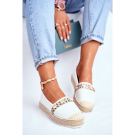 HAN Women's Espadrilles On White Mindi Linen Platform 1