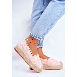 ADY Women's Espadrilles Lace Pink Desante Platform 2