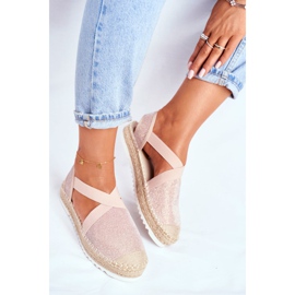 ADY Women's Espadrilles with a cut-out Pink Glitter Motive 2