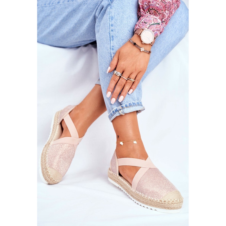 ADY Women's Espadrilles with a cut-out Pink Glitter Motive 1