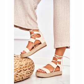 Women's Espadrilles On The Platform Tied Beige Fuerta 1