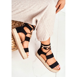 Women's Espadrilles On The Platform Tied Black Fuerta 2