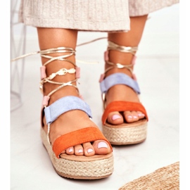 Women's Espadrilles On The Platform Tied Orange Fuerta 2