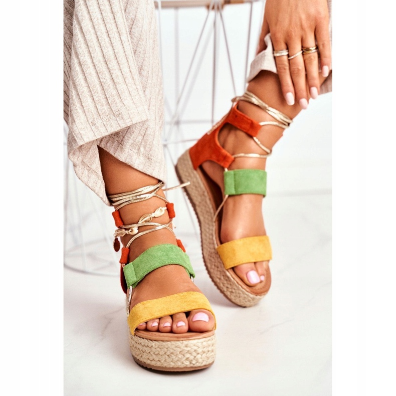 Women's Espadrilles On The Platform Tied Yellow Fuerta 1