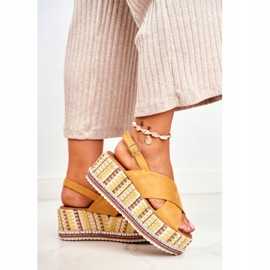 FW1 Women's Sandals On Wedge Espadrilles Yellow Sandy 2