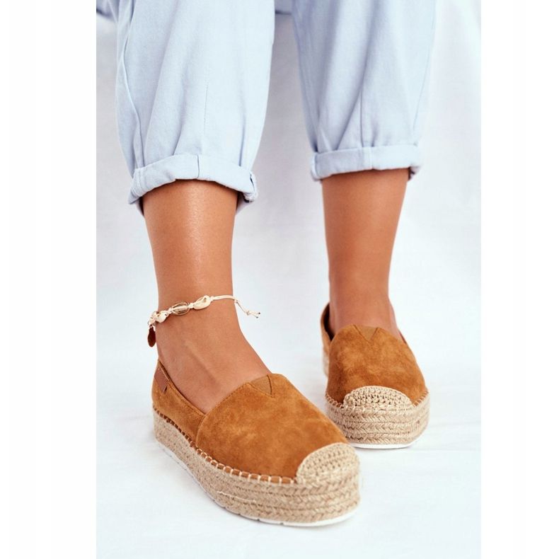 FB2 Women's Espadrilles On The Camel La Playa Linen Platform brown 2