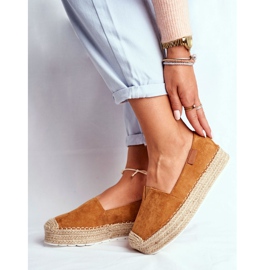 FB2 Women's Espadrilles On The Camel La Playa Linen Platform brown 1