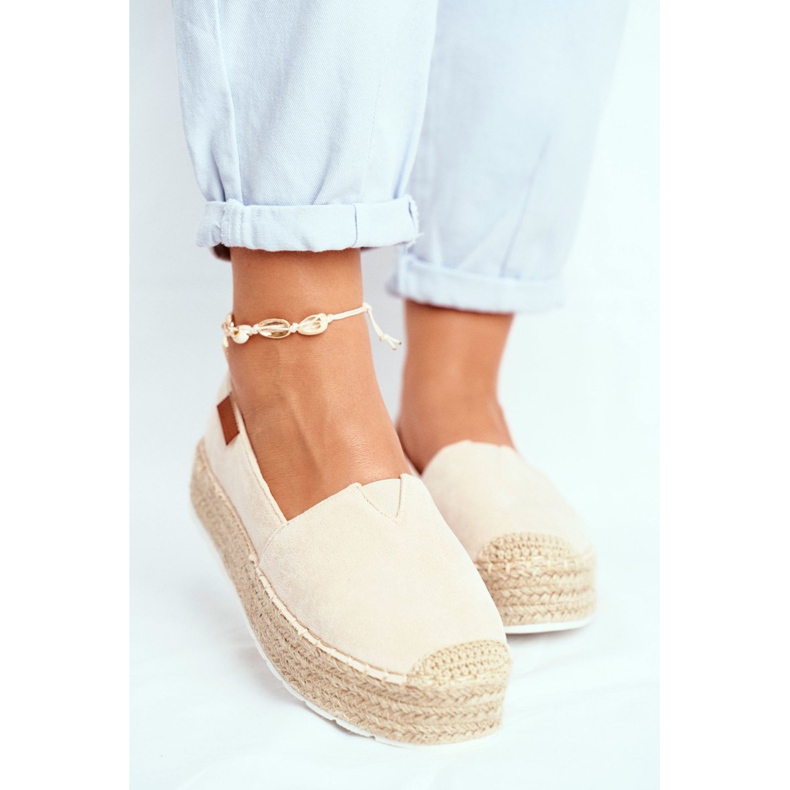FRBS Women's Espadrilles On Beige La Playa Linen Platform 2