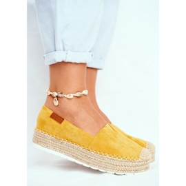 FRBS Women's Espadrilles On Yellow La Playa Linen Platform 1
