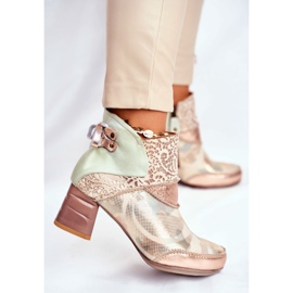 Women's Boots On High Heel Maciejka Beige 03410-04 brown green 1