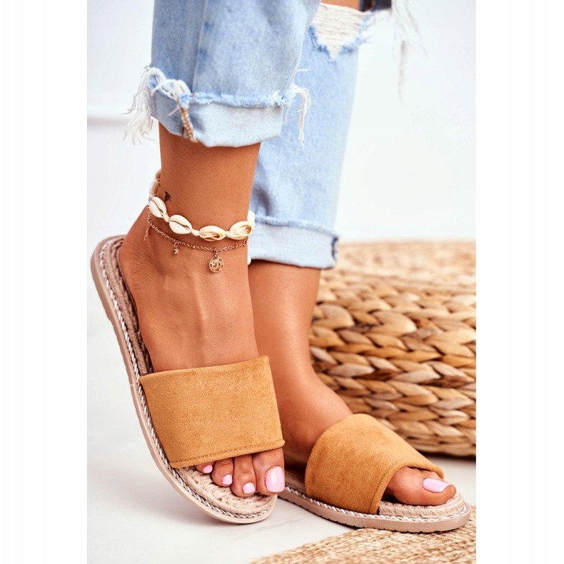 FJ1 Women's Classic Suede Slippers Camel Look At Me brown 2