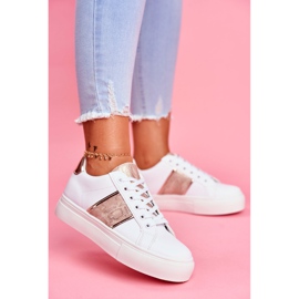 Women's Sport Shoes White And Gold Keep Going 2