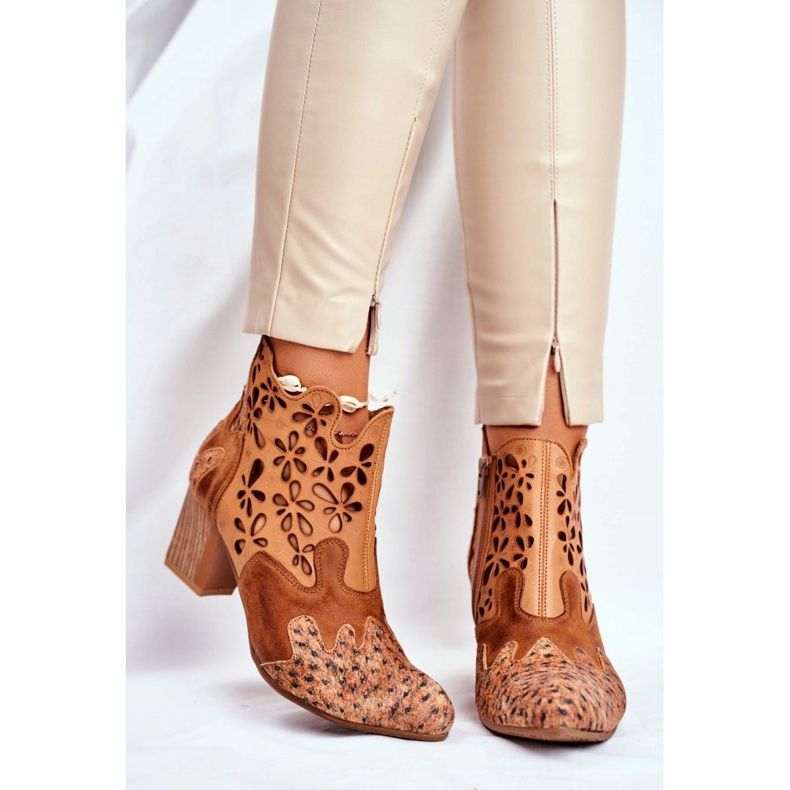 Women's Boots On High Heel Maciejka Spring Red 04369-29 brown 2