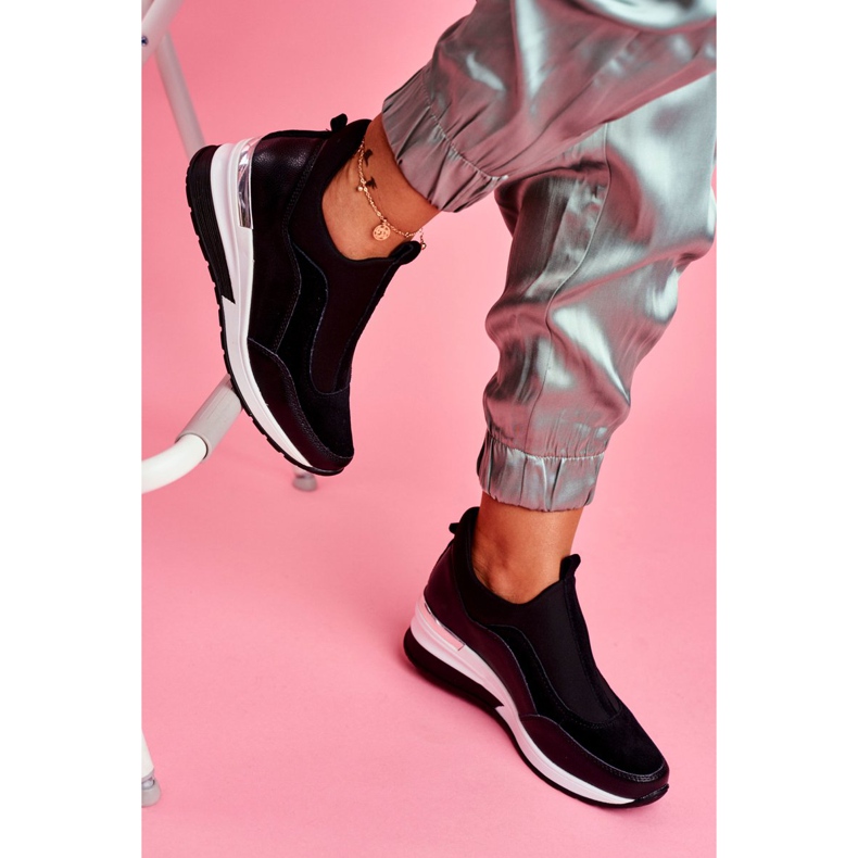 Vinceza Women's Sport Slip-On Leather Shoes Black SG20-7769 Join Us 2