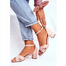 FW1 Beige Suede Sandals on a Nela Bar 2