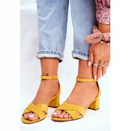 PS1 Suede Sandals on a Bar Yellow Nela 1