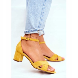 PS1 Suede Sandals on a Bar Yellow Nela 2