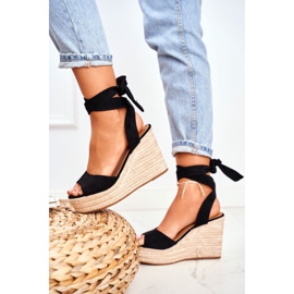 FRID Women's Sandals On Wedge Espadrilles Black Ollie 1 FRID Women's Sandals On Wedge Espadrilles Black Ollie 1