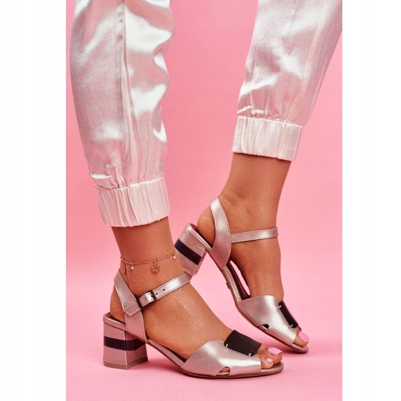 Women's Sandals Maciejka Leather Golden 04120-25 / 00-5 black yellow 1