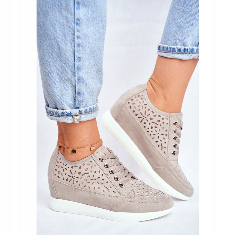 Women's Sneakers Sergio Leone Openwork Gray PB122 grey 1