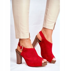 Women's Sandals On High Heel Sergio Leone SK855 Red Senillo 1