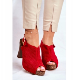 Women's Sandals On High Heel Sergio Leone SK855 Red Senillo 2