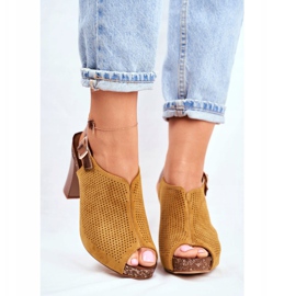 Women's Sandals On High Heel Sergio Leone SK855 Yellow Senillo 2