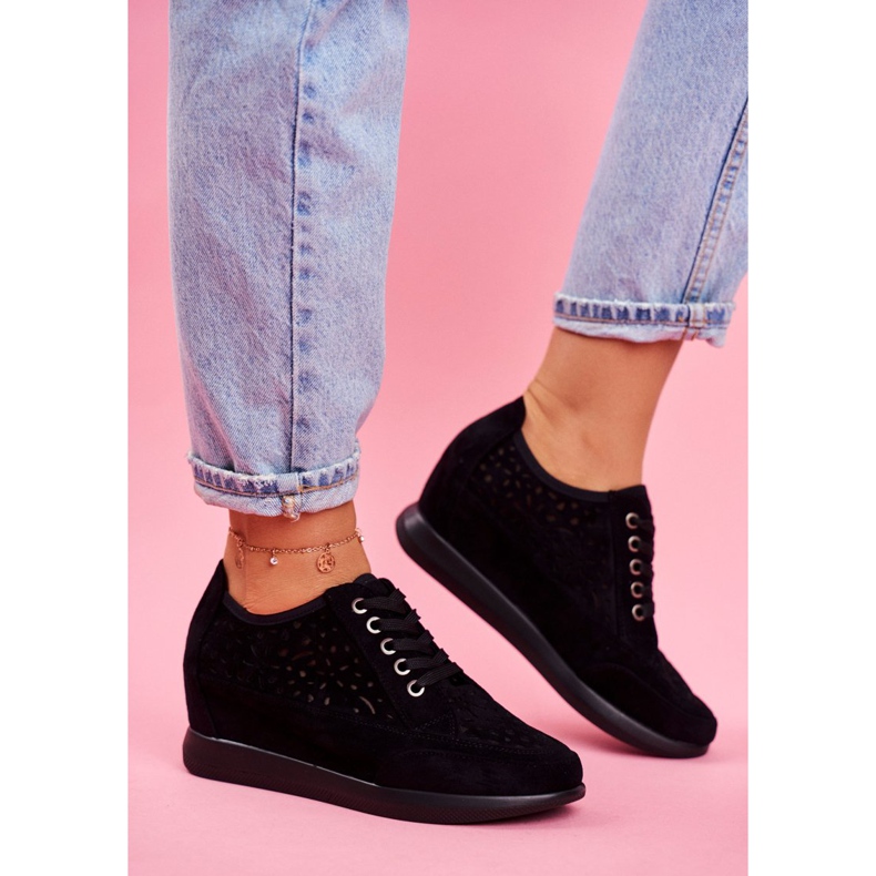 Women's Sneakers Sergio Leone Openwork Black PB122 2