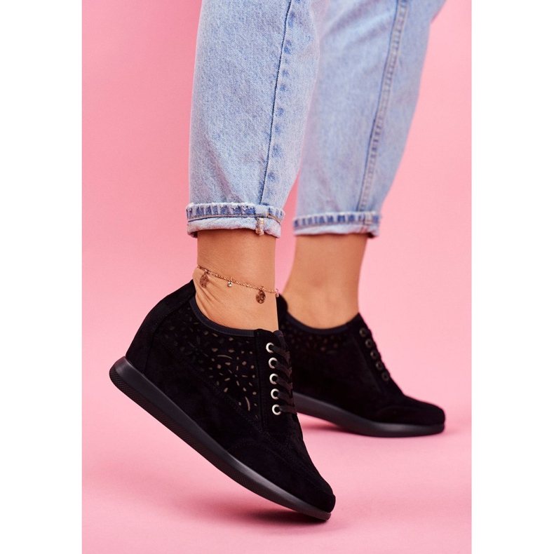 Women's Sneakers Sergio Leone Openwork Black PB122 1