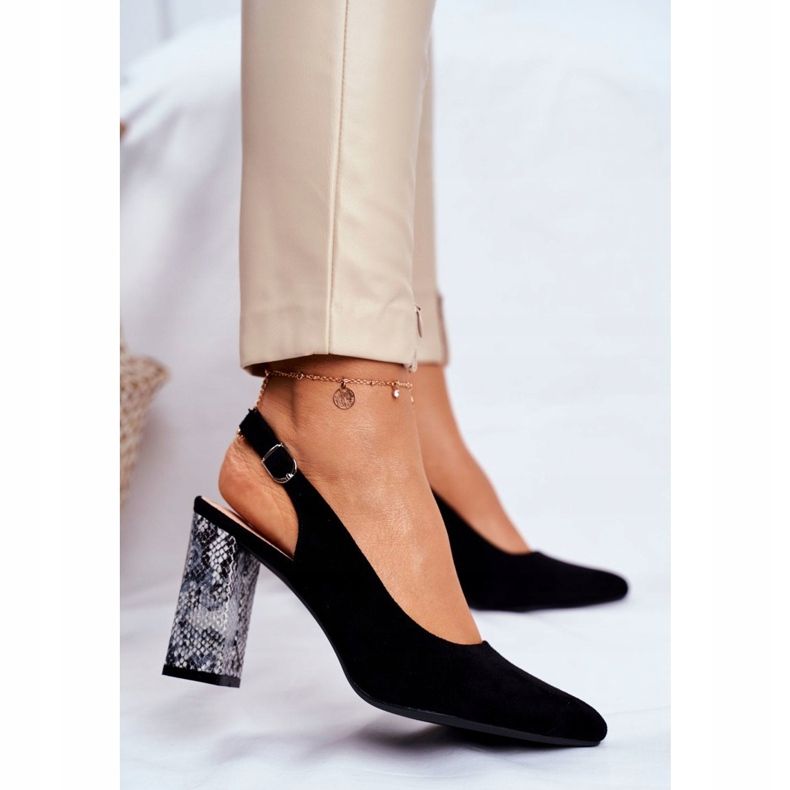 Women's Pumps With Open Heel Sergio Leone Black Snake PB218 2