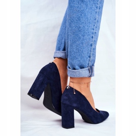 Women's Pumps On Heel Sergio Leone Navy Blue PB216 2 Women's Pumps On Heel Sergio Leone Navy Blue PB216 2
