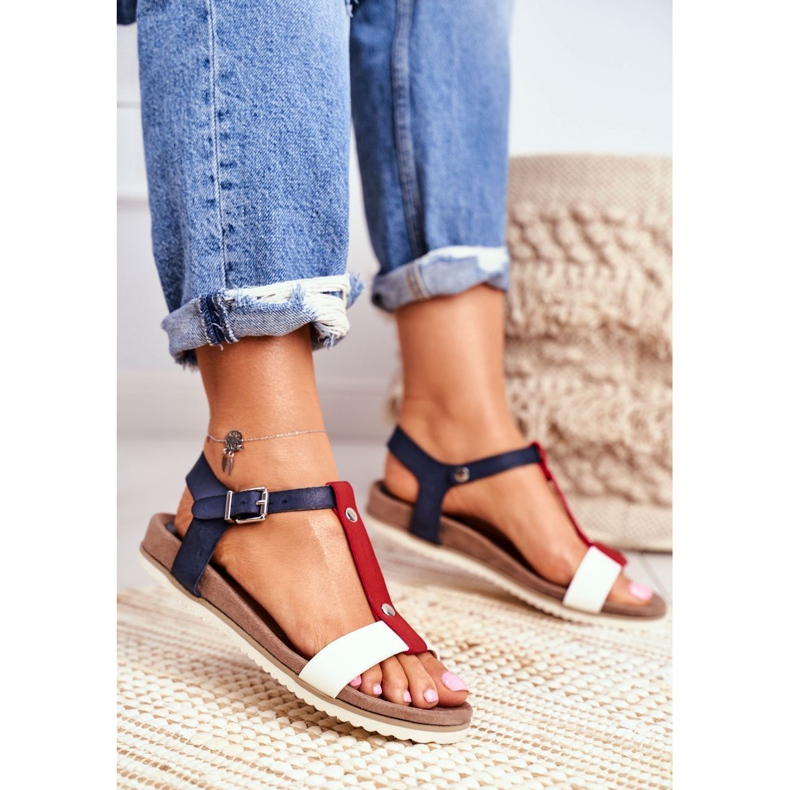 EVE Women's Sandals Flat Shaped 8SD35-0306 Navy Blue Dubi brown 1 EVE Women's Sandals Flat Shaped 8SD35-0306 Navy Blue Dubi brown 1