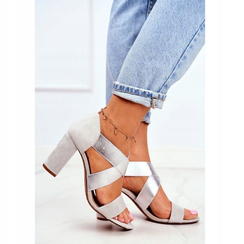 EVE Women's Sandals Suede Slip On Gray Varina grey 1