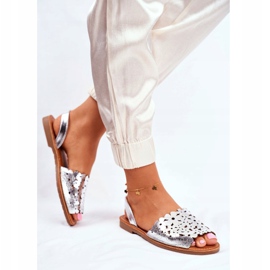 EVE Women's Silver Slip-On Sandals I Like Summer 1 EVE Women's Silver Slip-On Sandals I Like Summer 1