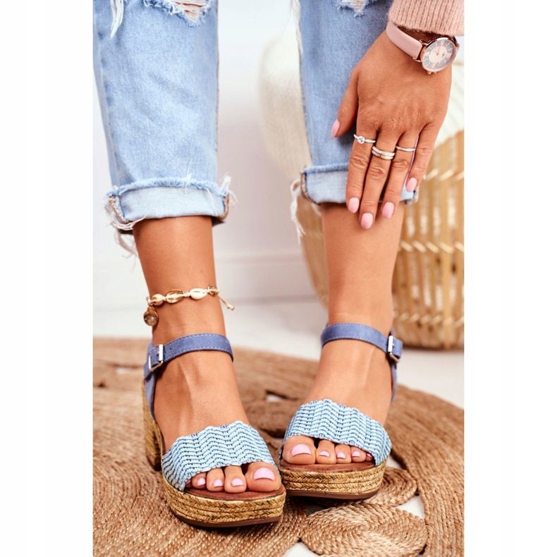 EVE Women's Sandals On A Heel Blue Fobi 2 EVE Women's Sandals On A Heel Blue Fobi 2