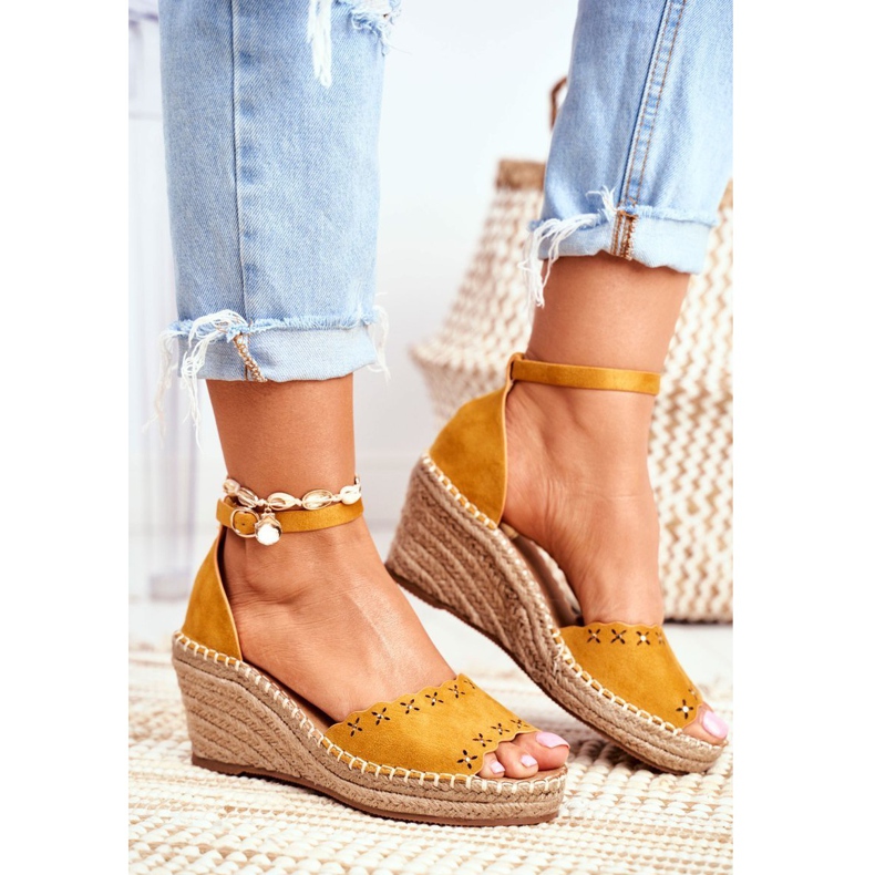 EVE Women's Sandals On Wedge Espadrilles Yellow Sagittarius 1