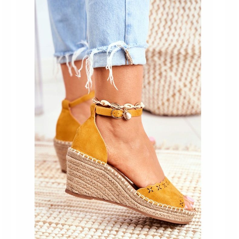 EVE Women's Sandals On Wedge Espadrilles Yellow Sagittarius 2