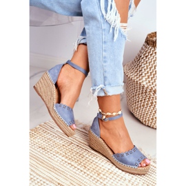 EVE Women's Sandals On A Wedge Espadrilles Blue Sagittarius 2
