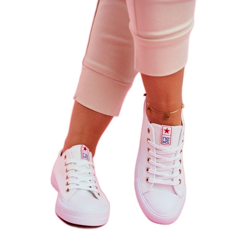 NEWS Women's Sneakers Low Fabric White Ecoma 2