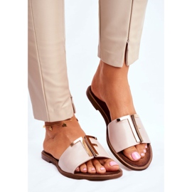 Elegant Women's Slippers Beige Nicole Dilmah 1
