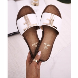 Elegant Women's Slippers White Nicole Dilmah 2