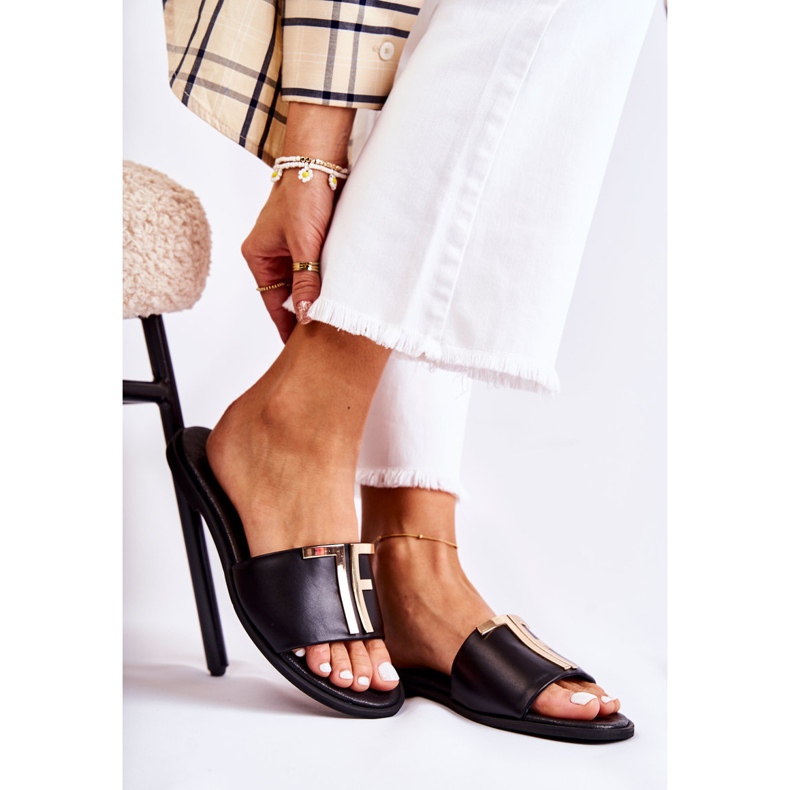 Elegant Women's Slippers Black Nicole Dilmah 1