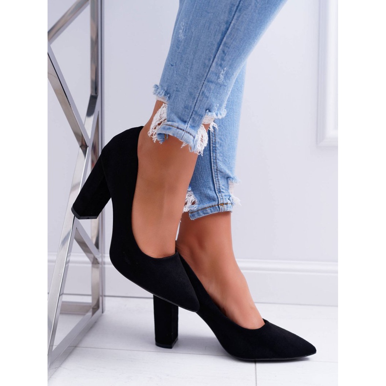 SEA Women's Pumps On A Heel Suede Black Strawberry 2 SEA Women's Pumps On A Heel Suede Black Strawberry 2